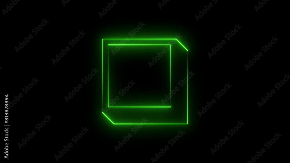 Neon Square Shape icon animation. Neon Square Shape icon animation.