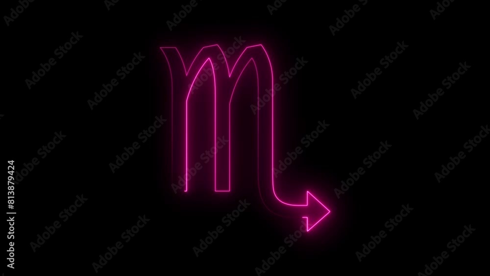 Abstract neon scorpio Sign or Zodiac Symbol icon animation Abstract neon scorpio Sign or Zodiac Symbol icon animation