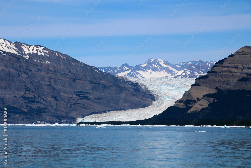 Cruise in Icy Bay with the Robinson Mountains and Yahtse Glacier in the background-Alaska, United States Cruise in Icy Bay with the Robinson Mountains and Yahtse Glacier in the background-Alaska, United States