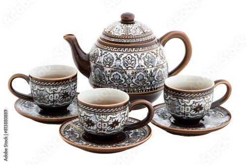 Exquisite Tea Set isolated on transparent background