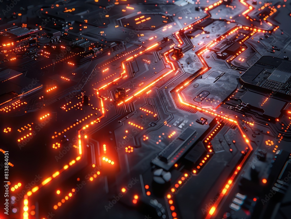 futuristic high-tech circuit board