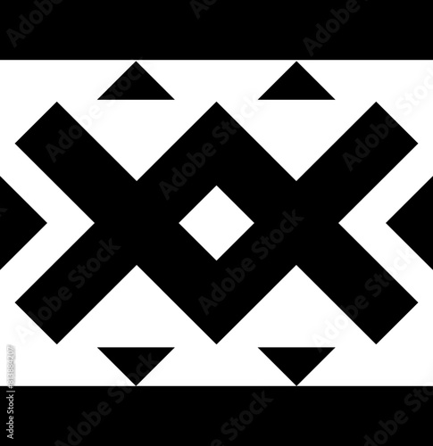 Abstract geometric decoration. Simple, minimalistic, simple flat black geometric design element