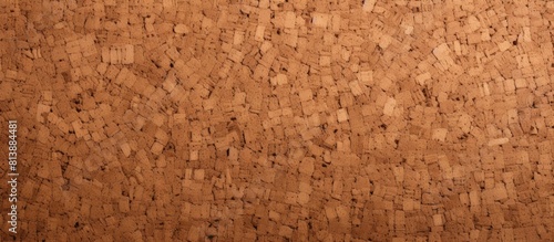 A textured cork board creates a brown background with ample copy space for images