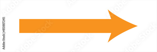 Red long arrow icon isolated on white background. Long arrow vector, icon. Red horizontal arrow. Straight long arrow vector icon. Red arrow icon. Arrow icon