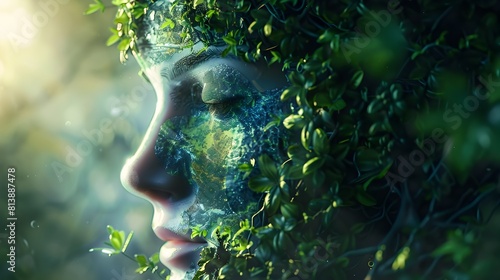 Gaia,the Ethereal Mother Earth Embodying Nature's Resplendent Abundance and Nurturing Spirit © pkproject