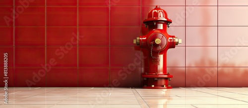 Wallpaper Mural A fire hydrant is present in a room dedicated specifically for this purpose with ample copy space for placement of additional objects or images Torontodigital.ca