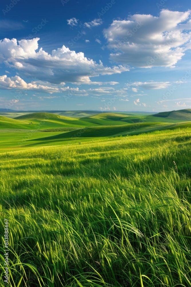 Verdant Rolling Hills Under a Cloudy Sky Verdant Rolling Hills Under a Cloudy Sky