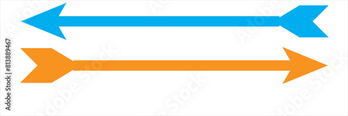 Red long arrow icon isolated on white background. Long arrow vector, icon. Red horizontal arrow. Straight long arrow vector icon. Red arrow icon. Arrow icon