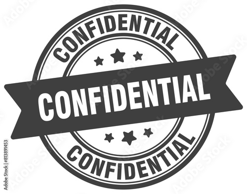 confidential stamp. confidential label on transparent background. round sign