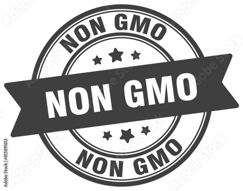 non gmo stamp. non gmo label on transparent background. round sign