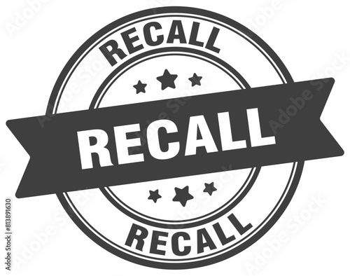recall stamp. recall label on transparent background. round sign