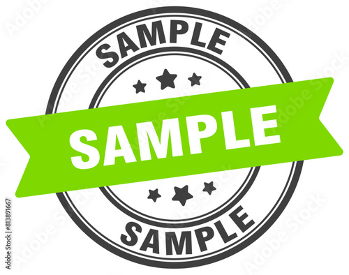 sample stamp. sample label on transparent background. round sign