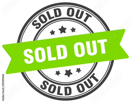 sold out stamp. sold out label on transparent background. round sign