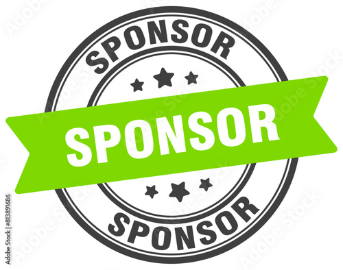 sponsor stamp. sponsor label on transparent background. round sign