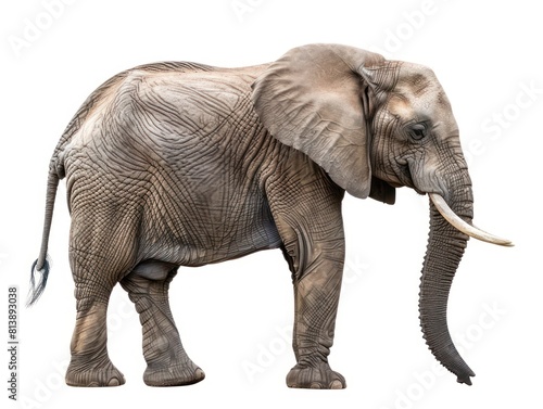 realistic elephant in a full body isolated on a white background 