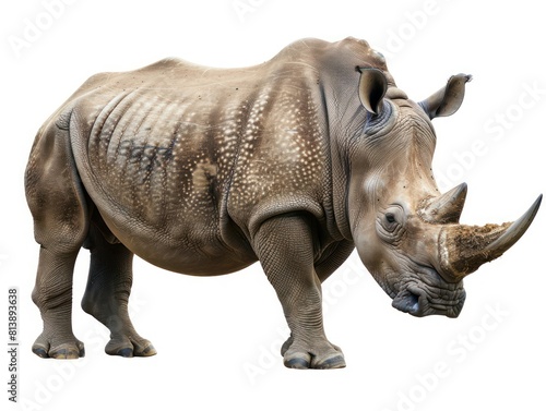 realistic rhinoceros in a full body isolated on a white background  © marco