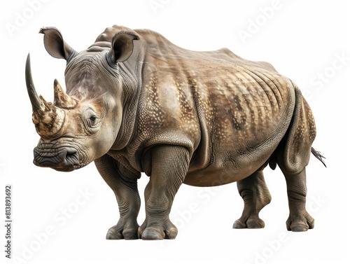 realistic rhinoceros in a full body isolated on a white background 