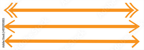 Set of long arrow vector, icon . Horizontal double side arrow. Straight long arrow vector icon set. Long arrows left and right in flat style. eps 10 