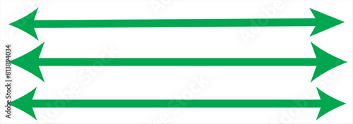 Red long arrow icon isolated on white background. Long arrow vector, icon. Red horizontal arrow. Straight long arrow vector icon.