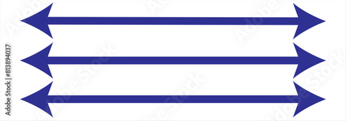 Red long arrow icon isolated on white background. Long arrow vector, icon. Red horizontal arrow. Straight long arrow vector icon.