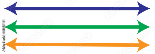 Black long arrow vector, silhouette. Long arrow icon. Vector set of trendy long arrow pointing right in flat style. Horizontal long arrow. 