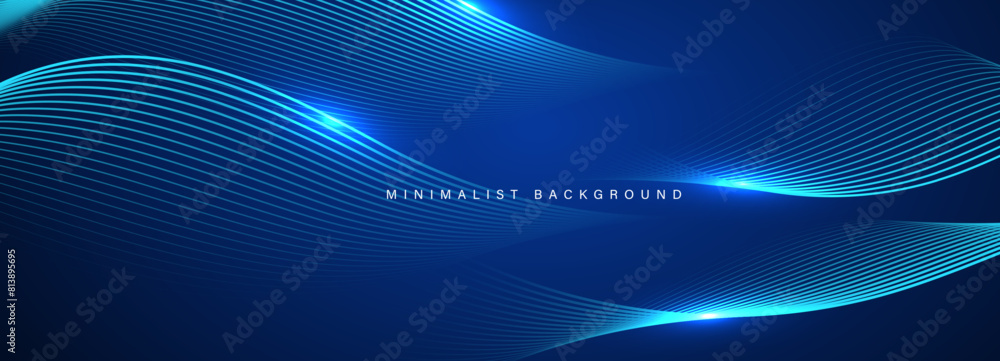Abstract blue modern background with dynamic geometric shapes.