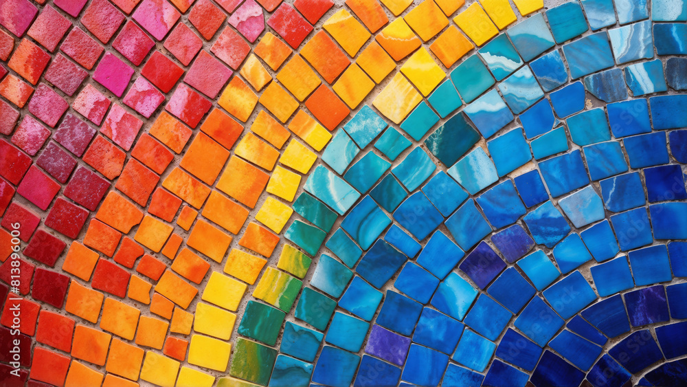 Beautiful colorful rainbow ceramic stone tile mosaic for creative art ...