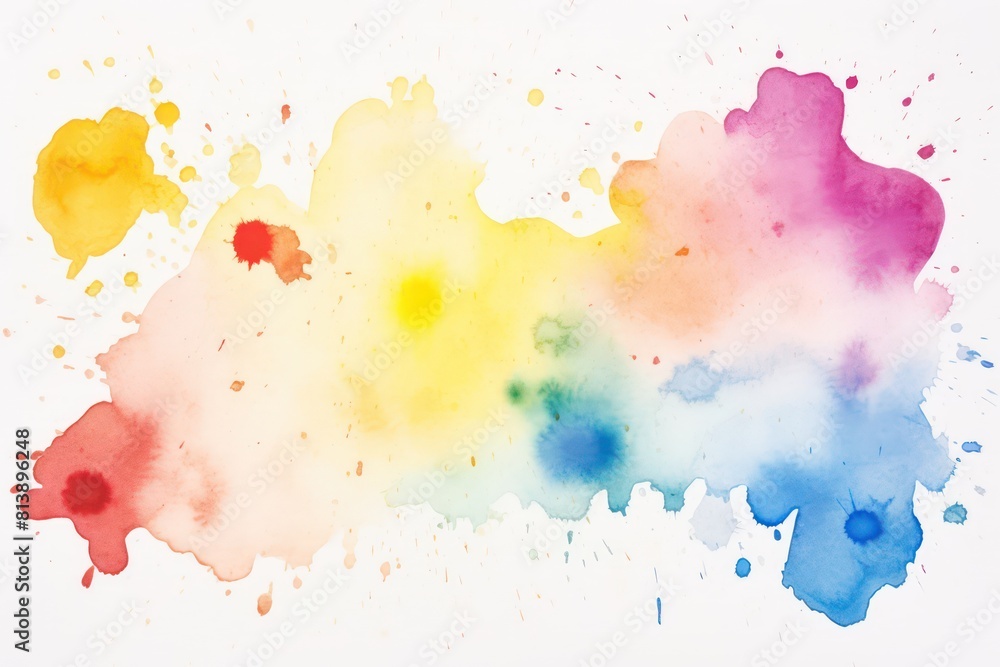 colorful watercolor stain on a white background 