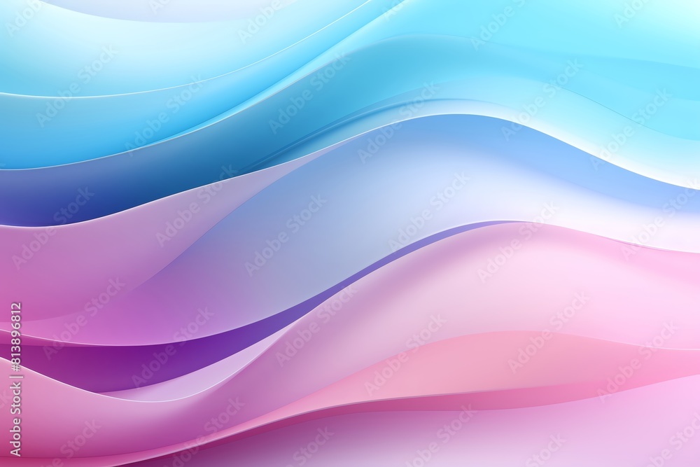 Fototapeta premium Pasteltoned gradient waves abstract background, soft and subtle, suitable for nursery room wallpapers or gentle fabric patterns