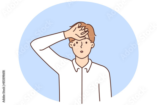 Unhealthy man suffer from heatstroke