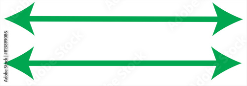 Green  large forward or right pointing solid long arrow icon sketched as vector symbol