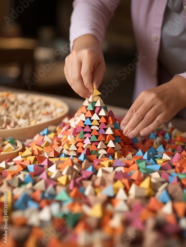 close up of a person holding a puzzle