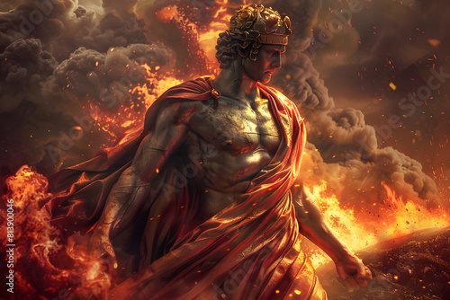 Breathtaking Display of the Roman God of Fire, Vulcan, Embodying Power and Craftsmanship