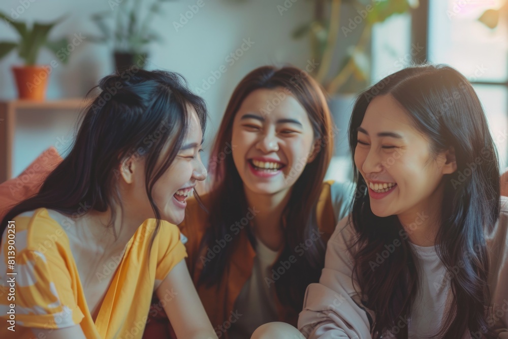 Group of women sitting on a couch, suitable for lifestyle and friendship concepts Group of women sitting on a couch, suitable for lifestyle and friendship concepts