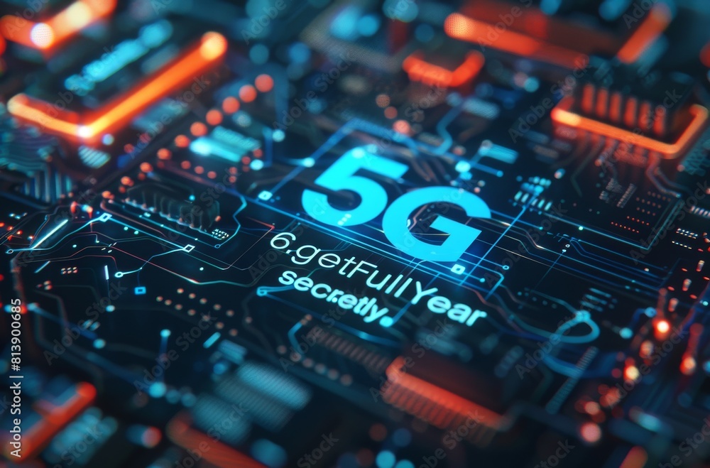 Advanced 5G Network Technology Concept on a Vibrant Circuit Board Advanced 5G Network Technology Concept on a Vibrant Circuit Board