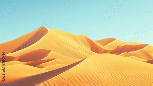 Expansive Desert Dunes in Rajasthan Landscape Minimalist of Arid Peaceful Scenic Sand Formations