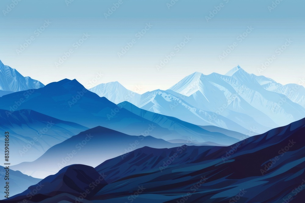 Minimalist Ladakh Himalayan mountain vistas wallpaper with copy space