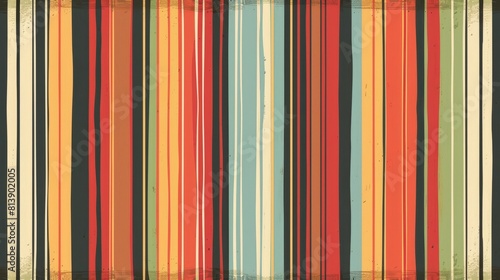 Color stripes, vertical lines, retro seamless pattern