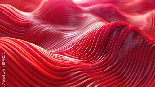 Fototapeta Naklejka Na Ścianę i Meble -  abstract 3d red wave, wavy line backgrounds