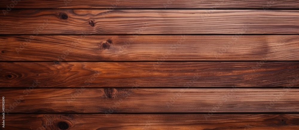 Naklejka premium The wooden plank board creates a textured surface that serves as a background for images with copy space