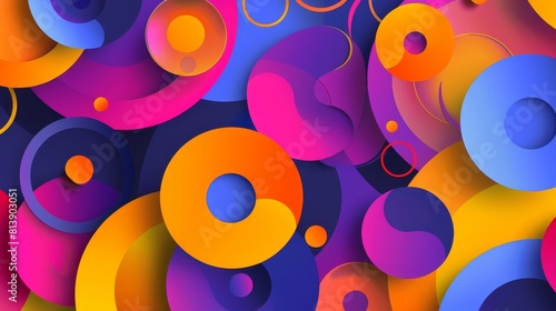 Circles of simple color on an abstract modern background