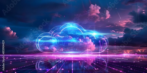 Visual representation of data processing at the network edge before transmission to the cloud. Concept Edge Computing, Data Processing, Network Architecture, Cloud Computing, Data Transmission