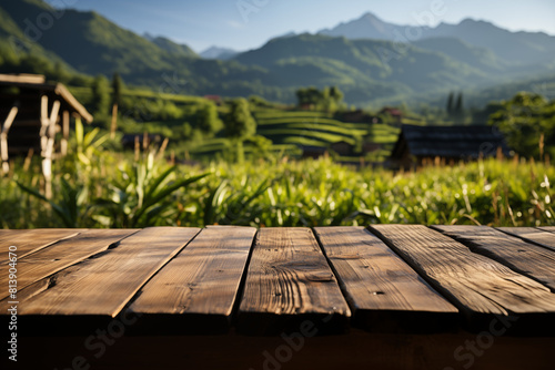 wooden table in the mountains © MOONFERNO ARTS