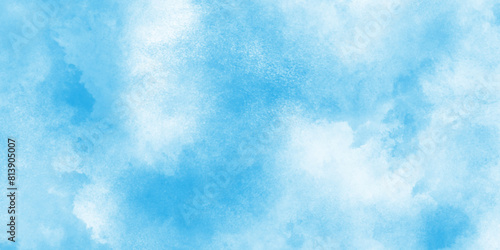Watercolor illustration art marble painting abstract blue color texture,  brush painted blue background used in weeding card. modern dramatic sky with clouds on blue background. © MUHAMMAD TALHA
