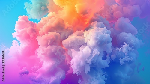 Transparent smoke on a colorful abstract modern background... photo