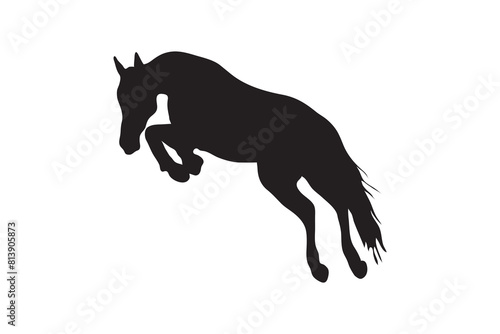 running horse silhouette on white background  isolated  vector