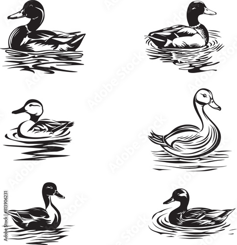 black and white duck outline