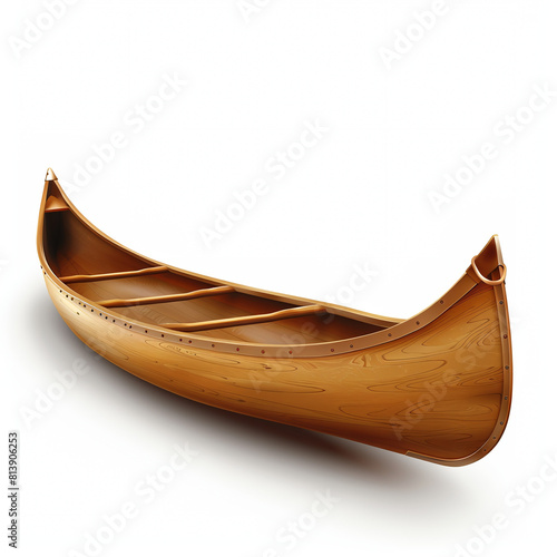 Canoe isolated white background