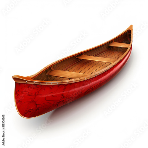 Canoe isolated white background