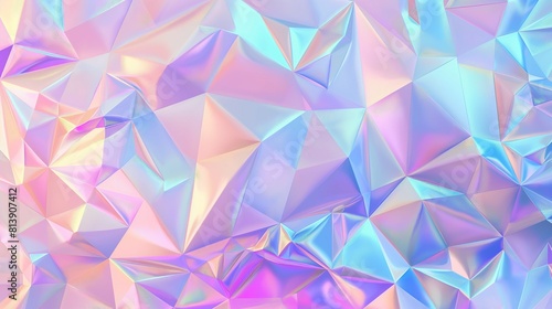 Pastel rainbow geometric holographic triangle pattern design background